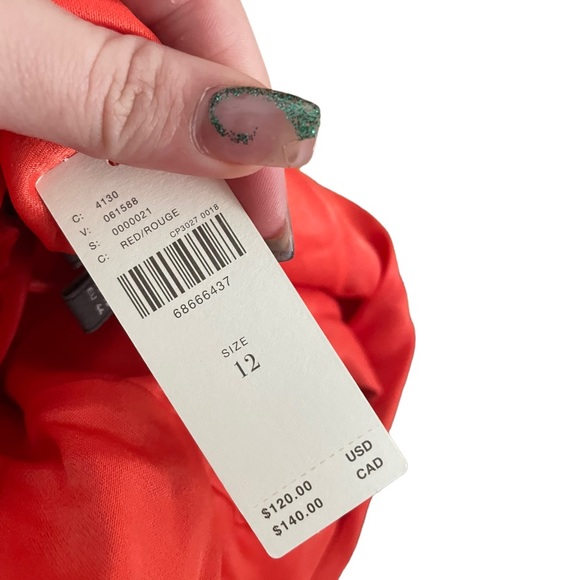 ANTHROPOLOGIE MINI SLIP DRESS ORANGE CUTOUT SIZE 12 - Picture 4 of 13